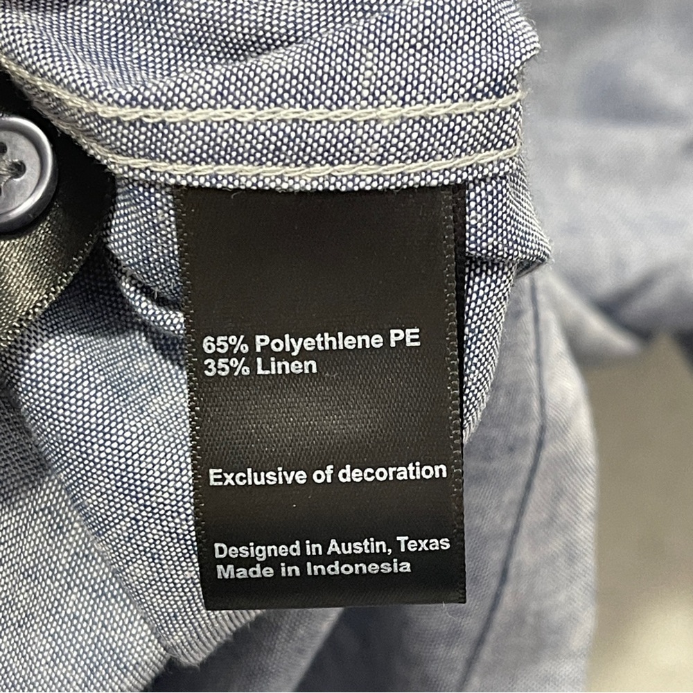 HUCKBERRY X COORS Guayabera Shirt Short Sleeve Blue Western Size Large Brewery - Picture 5 of 9